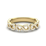 14k Gold Diamond Woven Infinity Stackable Ring - Abtin & Company 