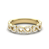 14k Gold Diamond Woven Infinity Stackable Ring - Abtin & Company 
