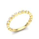 14k Gold Bezel Set Diamond Stackable Ring Wedding Band - Abtin & Company 