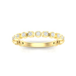 14k Gold Bezel Set Diamond Stackable Ring Wedding Band - Abtin & Company 