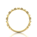 14k Gold Bezel Set Diamond Stackable Ring Wedding Band - Abtin & Company 