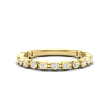 14k Gold Bezel Set Diamond Stackable Ring Wedding Band - Abtin & Company 