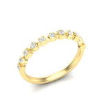 14k Gold Bezel Set Diamond Stackable Ring Wedding Band - Abtin & Company 