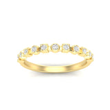 14k Gold Bezel Set Diamond Stackable Ring Wedding Band - Abtin & Company 