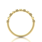 14k Gold Bezel Set Diamond Stackable Ring Wedding Band - Abtin & Company 