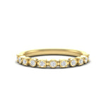 14k Gold Bezel Set Diamond Stackable Ring Wedding Band - Abtin & Company 