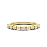 14k Gold Bezel Set Diamond Stackable Ring Wedding Band - Abtin & Company 