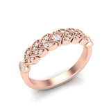 14k Gold Heart Design Diamond Ring Wedding Band - Abtin & Company 
