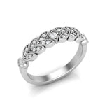 14k Gold Heart Design Diamond Ring Wedding Band - Abtin & Company 