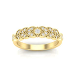14k Gold Heart Design Diamond Ring Wedding Band - Abtin & Company 