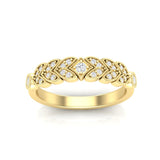 14k Gold Heart Design Diamond Ring Wedding Band - Abtin & Company 