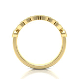 14k Gold Heart Design Diamond Ring Wedding Band - Abtin & Company 