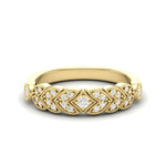 14k Gold Heart Design Diamond Ring Wedding Band - Abtin & Company 