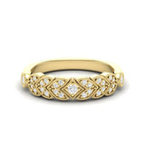14k Gold Heart Design Diamond Ring Wedding Band - Abtin & Company 