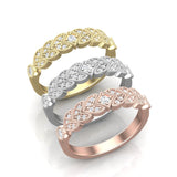 14k Gold Heart Design Diamond Ring Wedding Band - Abtin & Company 