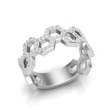 14k Gold Open Honeycomb Diamond Ring - Abtin & Company 