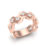 14k Gold Honeycomb Diamond Ring - Abtin & Company 