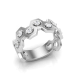 14k Gold Honeycomb Diamond Ring - Abtin & Company 