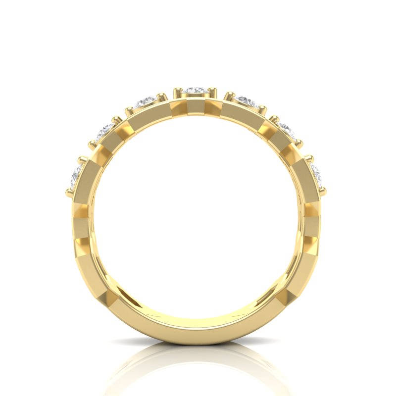 14k Gold Honeycomb Diamond Ring - Abtin & Company 