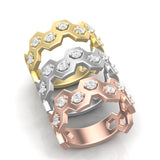 14k Gold Honeycomb Diamond Ring - Abtin & Company 