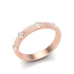 14k Gold 5 Stone Diamond Stackable Ring Wedding Band - Abtin & Company 