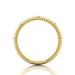14k Gold 5 Stone Diamond Stackable Ring Wedding Band - Abtin & Company 