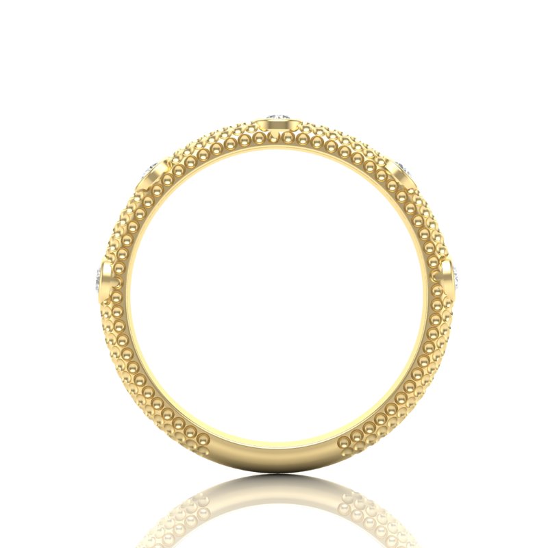 14k Gold 5 Stone Diamond Stackable Ring Wedding Band - Abtin & Company 