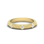 14k Gold 5 Stone Diamond Stackable Ring Wedding Band - Abtin & Company 