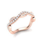 14k Gold Diamond Twisted Stackable Ring Wedding Band - Abtin & Company 