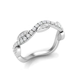 14k Gold Diamond Twisted Stackable Ring Wedding Band - Abtin & Company 