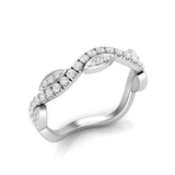 14k Gold Diamond Twisted Stackable Ring Wedding Band - Abtin & Company 