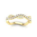14k Gold Diamond Twisted Stackable Ring Wedding Band - Abtin & Company 