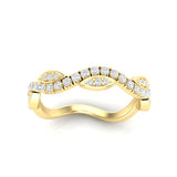 14k Gold Diamond Twisted Stackable Ring Wedding Band - Abtin & Company 