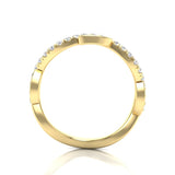 14k Gold Diamond Twisted Stackable Ring Wedding Band - Abtin & Company 