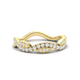 14k Gold Diamond Twisted Stackable Ring Wedding Band - Abtin & Company 