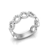 14k Gold Circle Shape Diamond Stackable Ring - Abtin & Company 