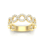 14k Gold Circle Shape Diamond Stackable Ring - Abtin & Company 