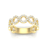 14k Gold Circle Shape Diamond Stackable Ring - Abtin & Company 