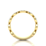 14k Gold Circle Shape Diamond Stackable Ring - Abtin & Company 