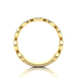 14k Gold Circle Shape Diamond Stackable Ring - Abtin & Company 