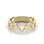 14k Gold Circle Shape Diamond Stackable Ring - Abtin & Company 
