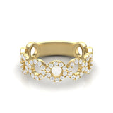 14k Gold Circle Shape Diamond Stackable Ring - Abtin & Company 