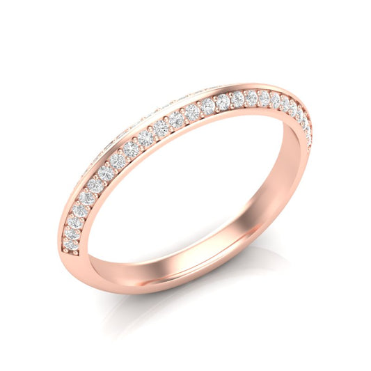 14k Gold Diamond Channel-set Wedding Band Stacking Ring - Abtin & Company 