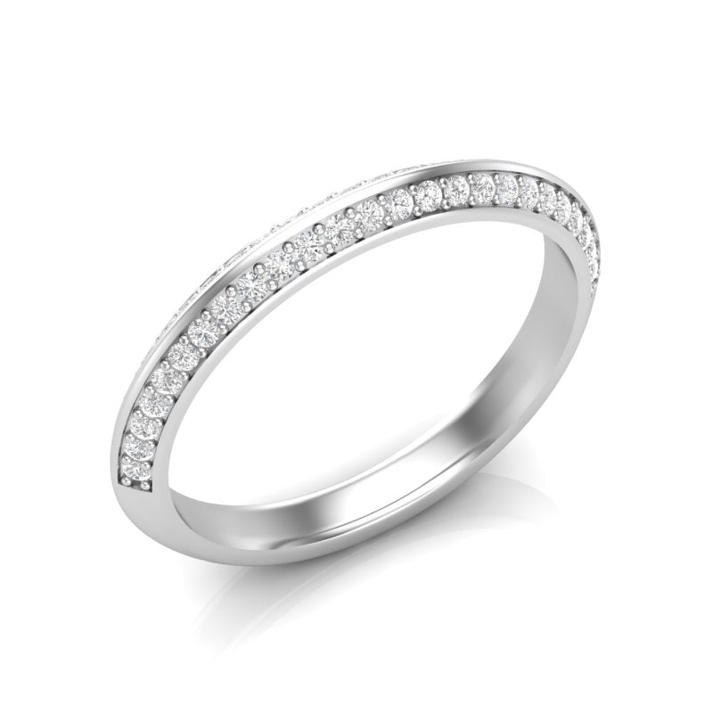 14k Gold Diamond Channel-set Wedding Band Stacking Ring - Abtin & Company 