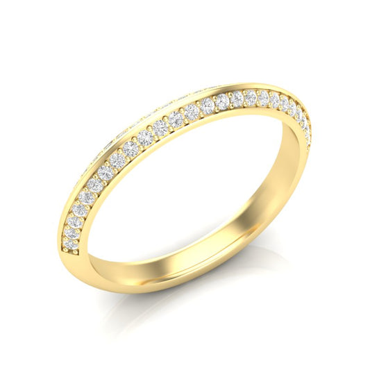 14k Gold Diamond Channel-set Wedding Band Stacking Ring - Abtin & Company 