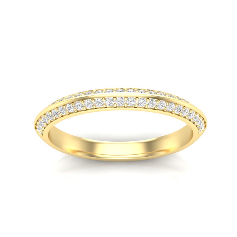 14k Gold Diamond Channel-set Wedding Band Stacking Ring - Abtin & Company 