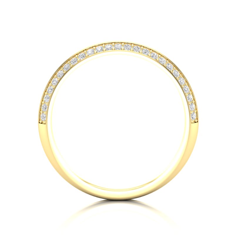 14k Gold Diamond Channel-set Wedding Band Stacking Ring - Abtin & Company 