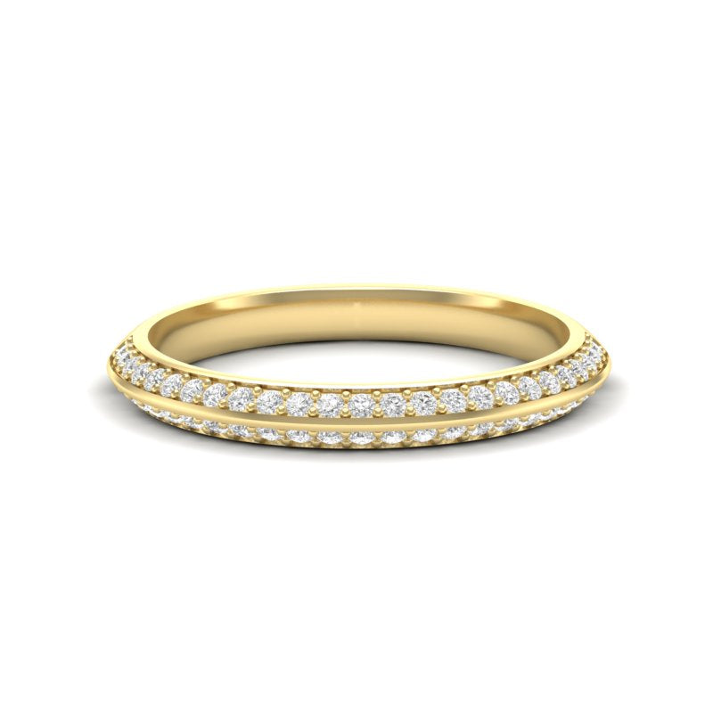 14k Gold Diamond Channel-set Wedding Band Stacking Ring - Abtin & Company 