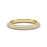 14k Gold Diamond Channel-set Wedding Band Stacking Ring - Abtin & Company 