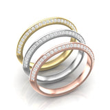 14k Gold Diamond Channel-set Wedding Band Stacking Ring - Abtin & Company 